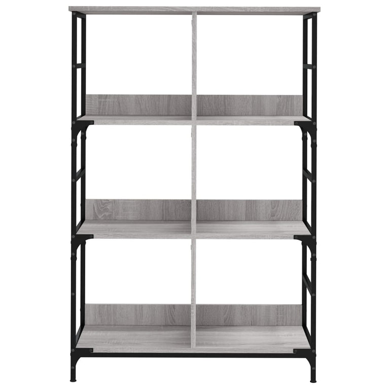 Boekenrek 78,5x33x117,5 cm bewerkt hout grijs sonoma eikenkleur MeubelReus