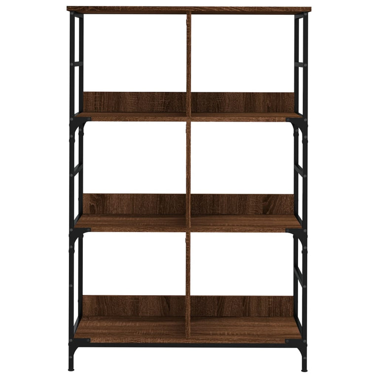 Boekenrek 78,5x33x117,5 cm bewerkt hout bruin eikenkleur MeubelReus