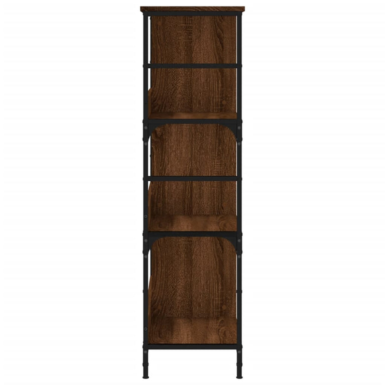 Boekenrek 78,5x33x117,5 cm bewerkt hout bruin eikenkleur MeubelReus