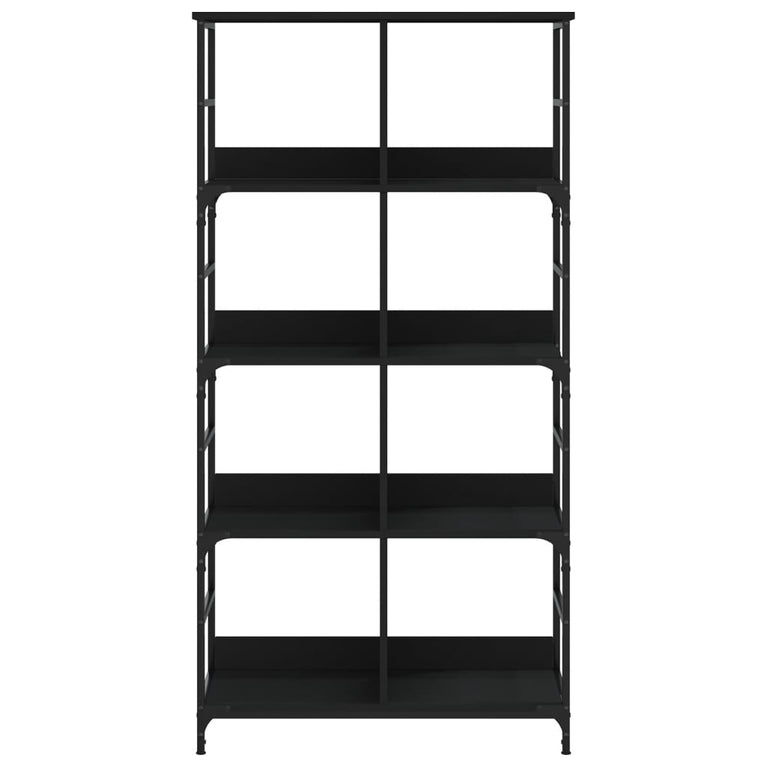 Boekenkast 78,5x33x153 cm bewerkt hout zwart MeubelReus