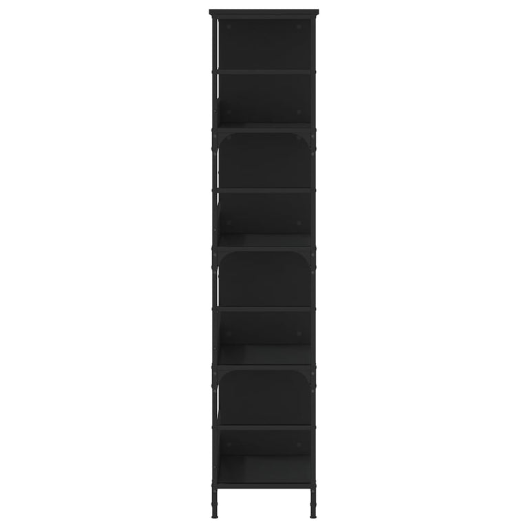 Boekenkast 78,5x33x153 cm bewerkt hout zwart MeubelReus