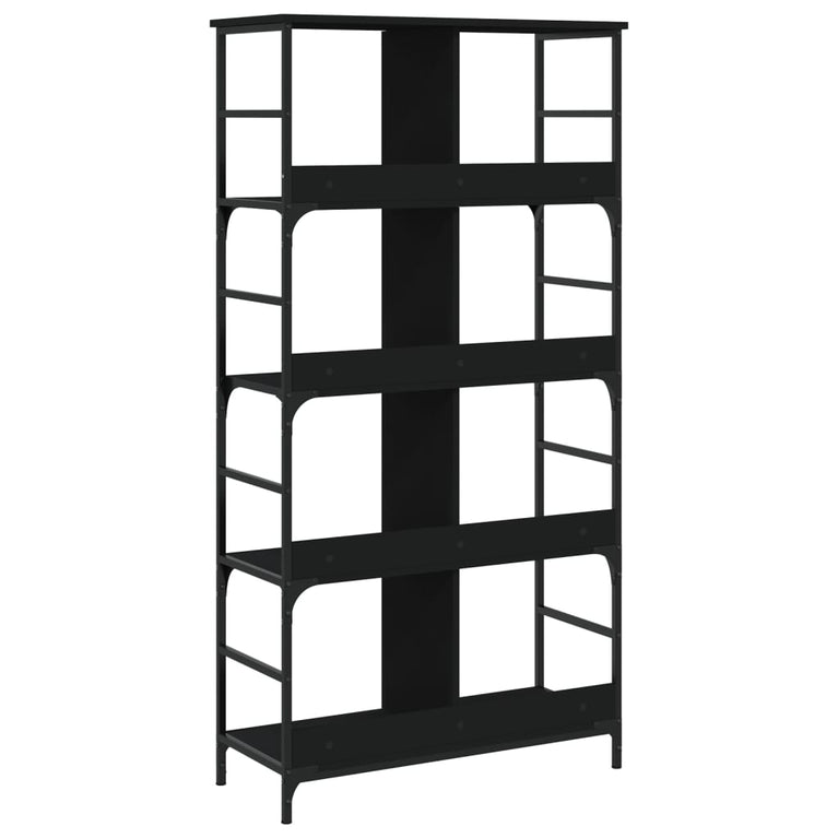 Boekenkast 78,5x33x153 cm bewerkt hout zwart MeubelReus