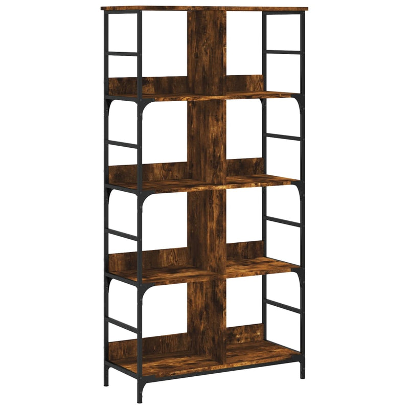 Boekenrek 78,5x33x153 cm bewerkt hout gerookt eikenkleurig MeubelReus