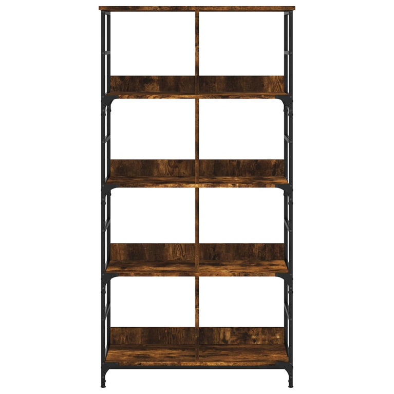 Boekenrek 78,5x33x153 cm bewerkt hout gerookt eikenkleurig MeubelReus