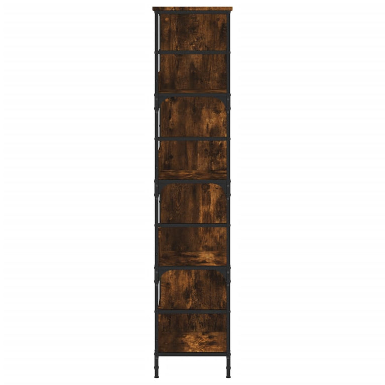Boekenrek 78,5x33x153 cm bewerkt hout gerookt eikenkleurig MeubelReus