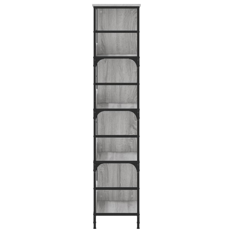 Boekenrek 78,5x33x153 cm bewerkt hout grijs sonoma eikenkleur MeubelReus