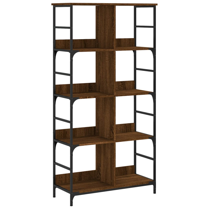 Boekenrek 78,5x33x153 cm bewerkt hout bruin eikenkleur MeubelReus