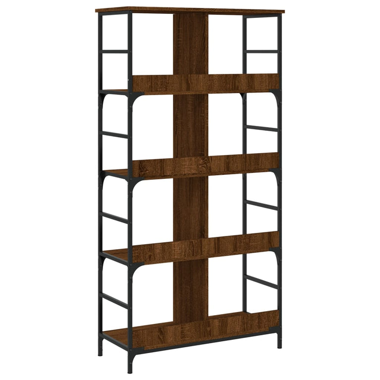 Boekenrek 78,5x33x153 cm bewerkt hout bruin eikenkleur MeubelReus
