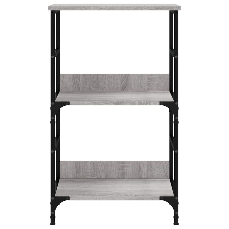 Boekenrek 50x33x82 cm bewerkt hout grijs sonoma eikenkleurig MeubelReus