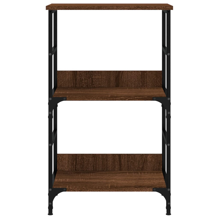 Boekenrek 50x33x82 cm bewerkt hout bruin eikenkleur MeubelReus