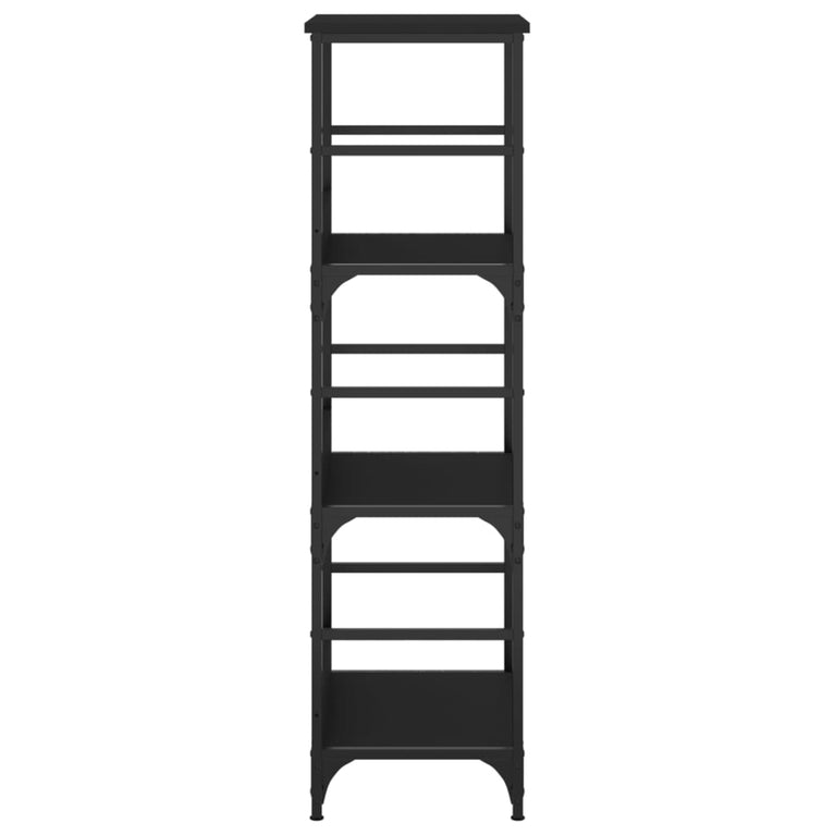 Boekenrek 50x33x117,5 cm bewerkt hout zwart MeubelReus