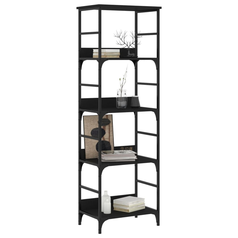 Boekenkast 50x33x153 cm bewerkt hout zwart MeubelReus
