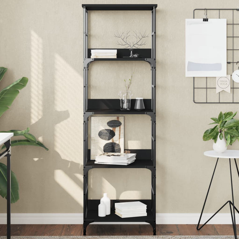 Boekenkast 50x33x153 cm bewerkt hout zwart MeubelReus