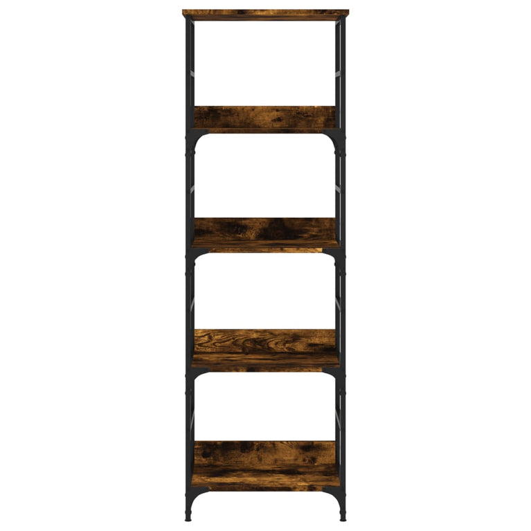 Boekenrek 50x33x153 cm bewerkt hout gerookt eikenkleurig MeubelReus