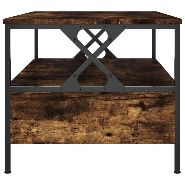 Salontafel 100x51x45 cm bewerkt hout gerookt eikenkleurig MeubelReus