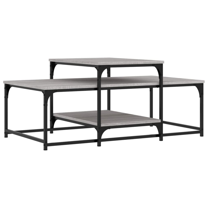 Salontafel 102x60x45 cm bewerkt hout grijs sonoma eikenkleurig MeubelReus