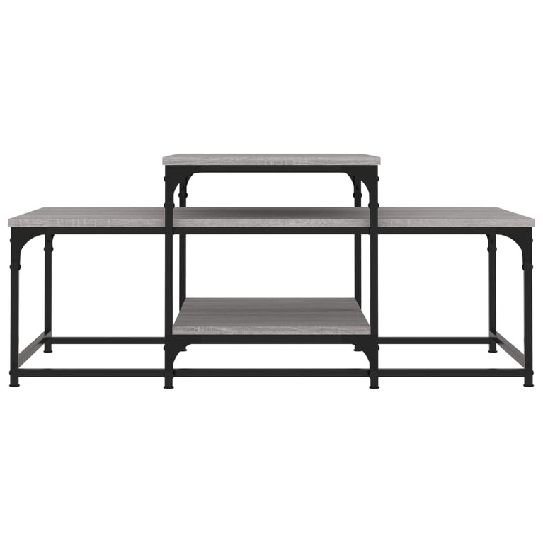 Salontafel 102x60x45 cm bewerkt hout grijs sonoma eikenkleurig MeubelReus