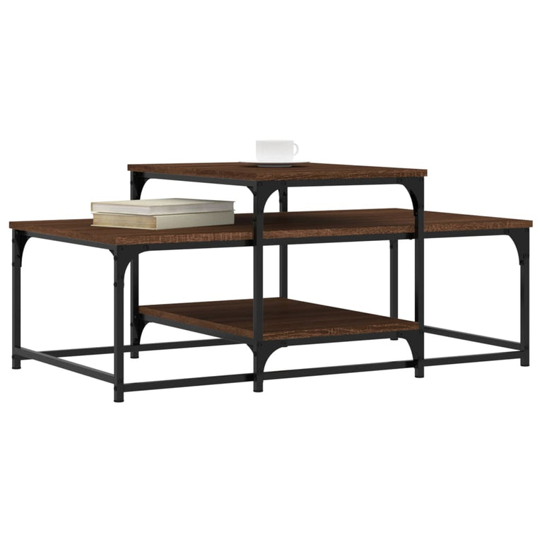 Salontafel 102x60x45 cm bewerkt hout bruin eikenkleur MeubelReus