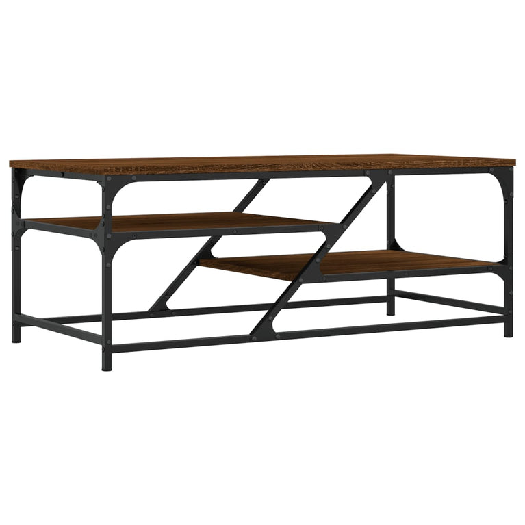 Salontafel 100x49x40 cm bewerkt hout bruin eikenkleur MeubelReus