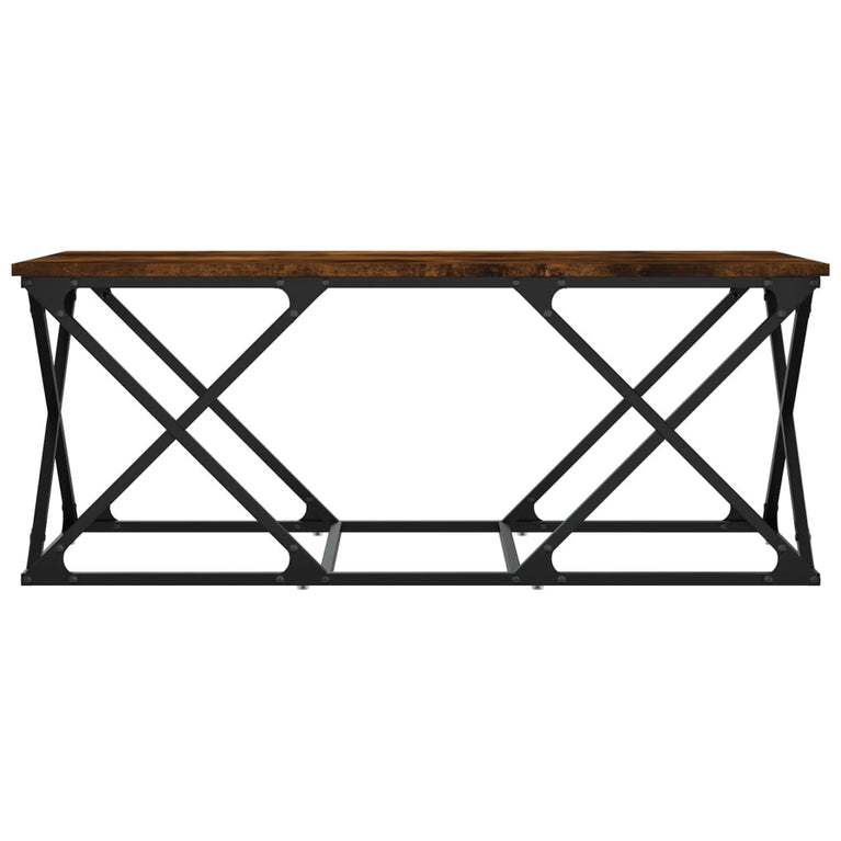 Salontafel 100x49x40 cm bewerkt hout gerookt eikenkleurig MeubelReus