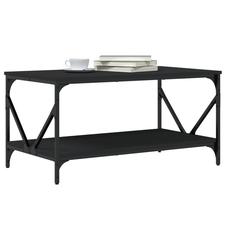 Salontafel 90x50x45 cm bewerkt hout zwart MeubelReus