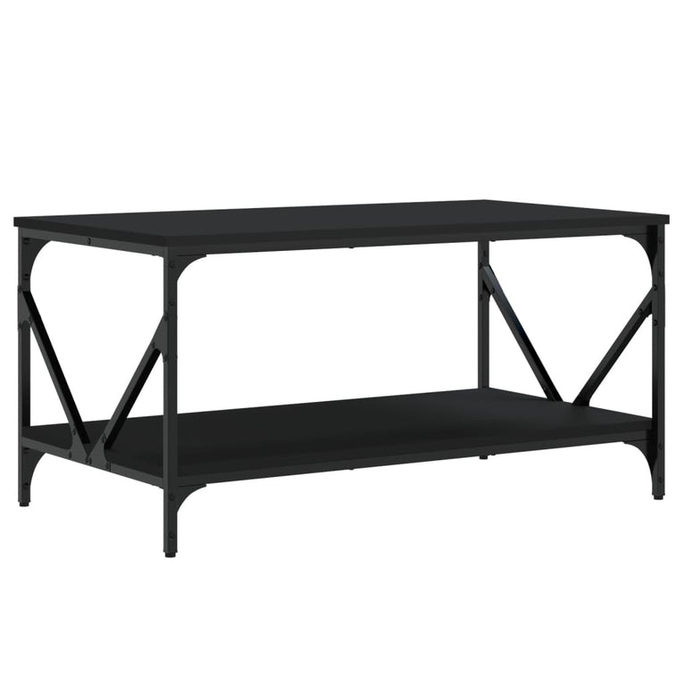 Salontafel 90x50x45 cm bewerkt hout zwart MeubelReus