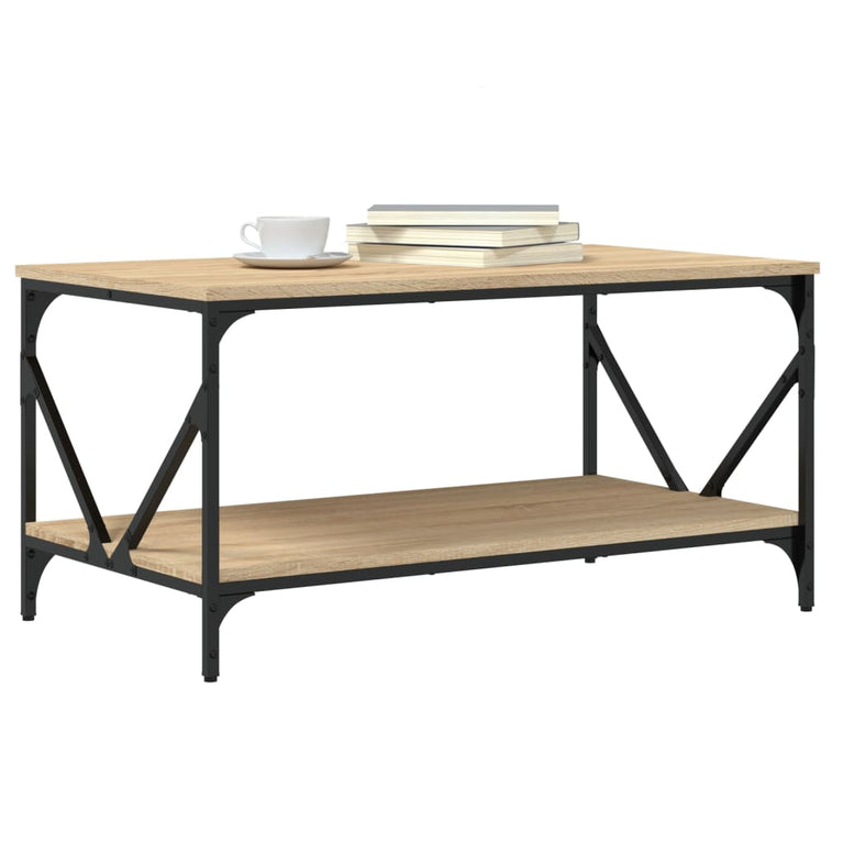 Salontafel 90x50x45 cm bewerkt hout sonoma eikenkleurig MeubelReus