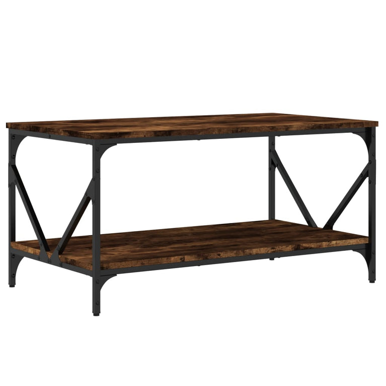 Salontafel 90x50x45 cm bewerkt hout gerookt eikenkleurig MeubelReus