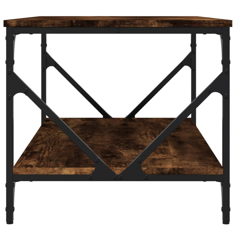 Salontafel 90x50x45 cm bewerkt hout gerookt eikenkleurig MeubelReus
