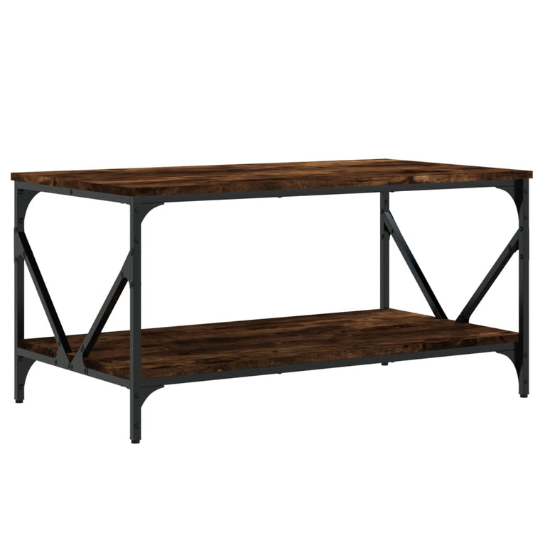 Salontafel 90x50x45 cm bewerkt hout gerookt eikenkleurig MeubelReus