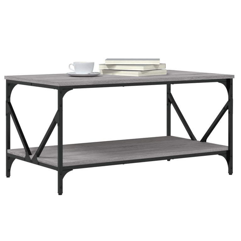 Salontafel 90x50x45 cm bewerkt hout grijs sonoma MeubelReus
