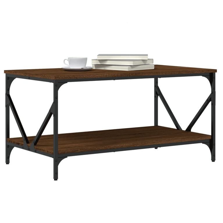 Salontafel 90x50x45 cm bewerkt hout bruin eikenkleur MeubelReus