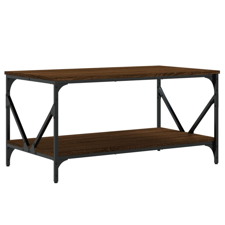 Salontafel 90x50x45 cm bewerkt hout bruin eikenkleur MeubelReus