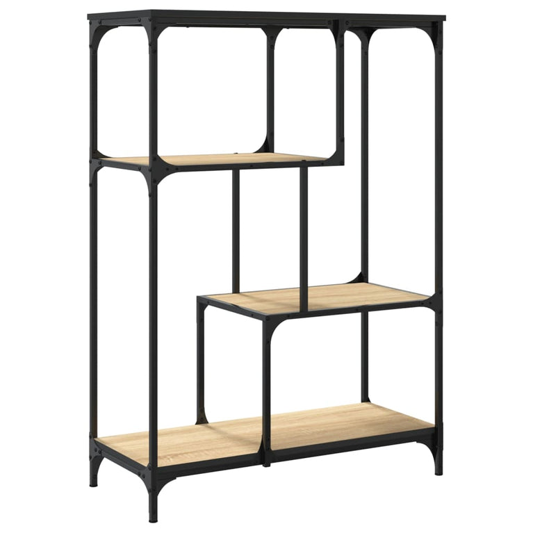Boekenrek 81x36x115 cm bewerkt hout en staal sonoma eikenkleur MeubelReus