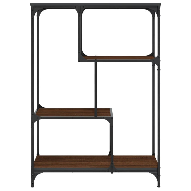 Boekenkast 81x36x115 cm bewerkt hout en staal bruin eikenkleur MeubelReus