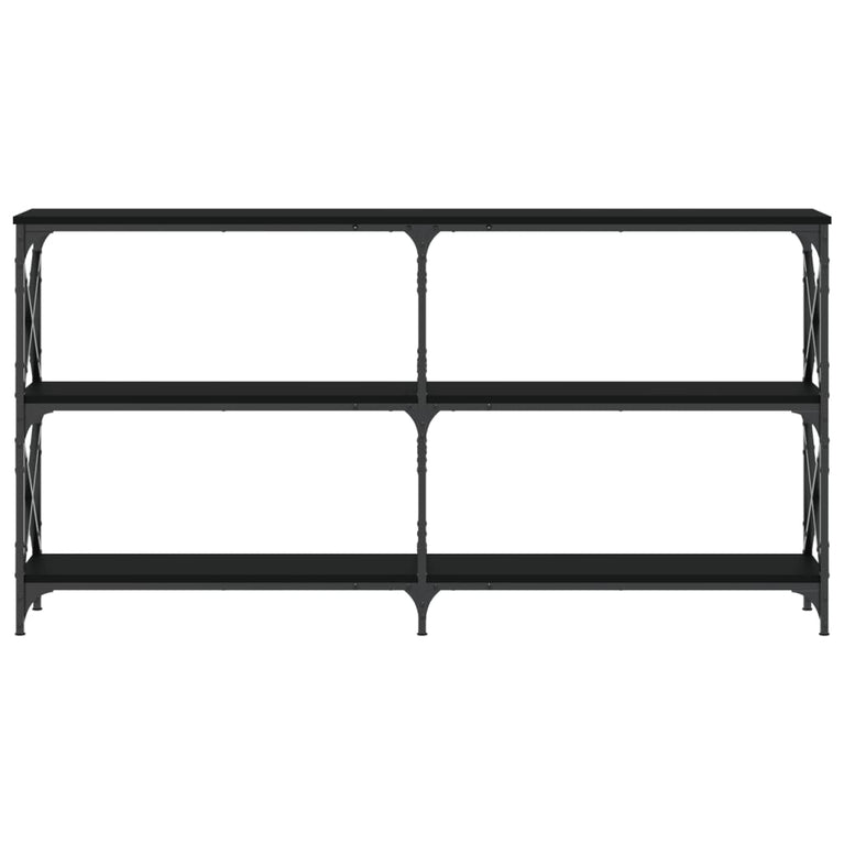 Wandtafel 156x28x80,5 cm bewerkt hout zwart MeubelReus