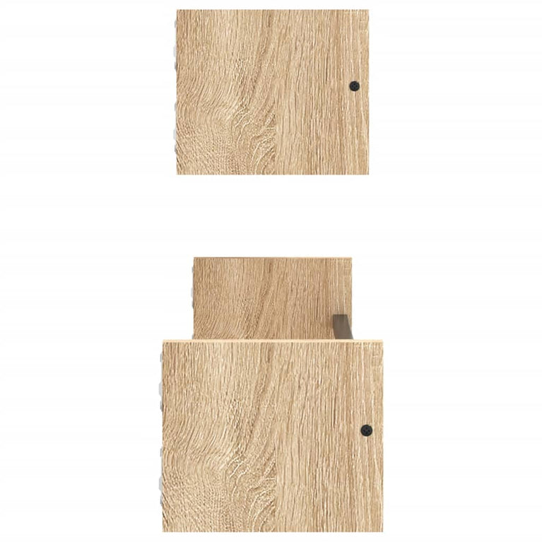Wandschappen met stangen 2 st 60x16x14 cm sonoma eikenkleurig MeubelReus