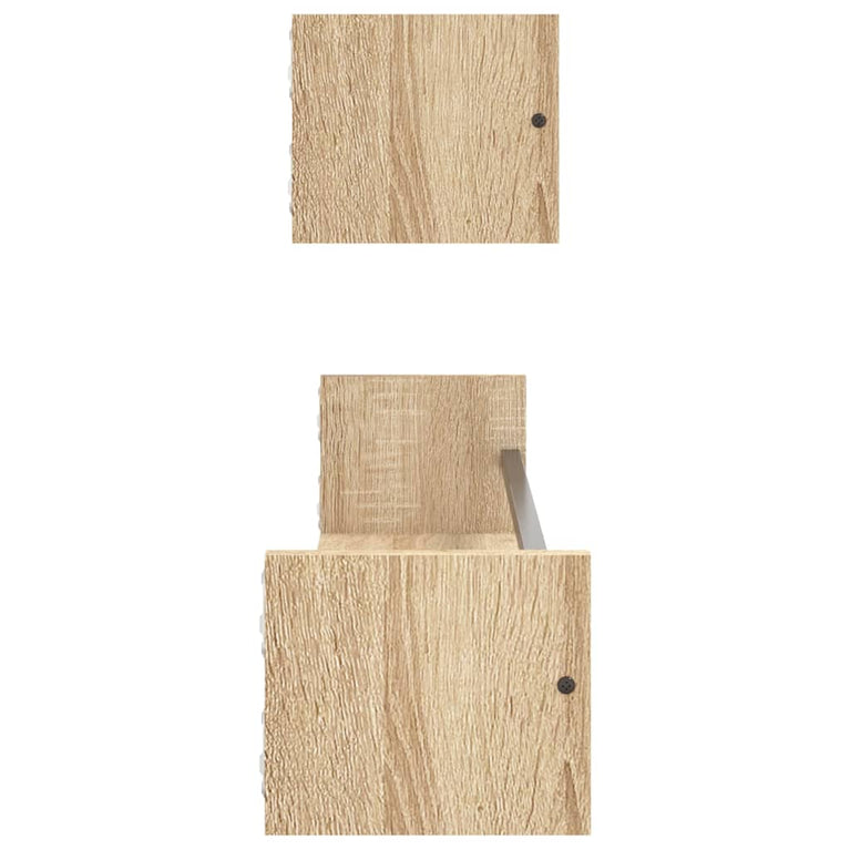 Wandschappen met stangen 2 st 80x16x14 cm Sonoma eikenkleurig MeubelReus