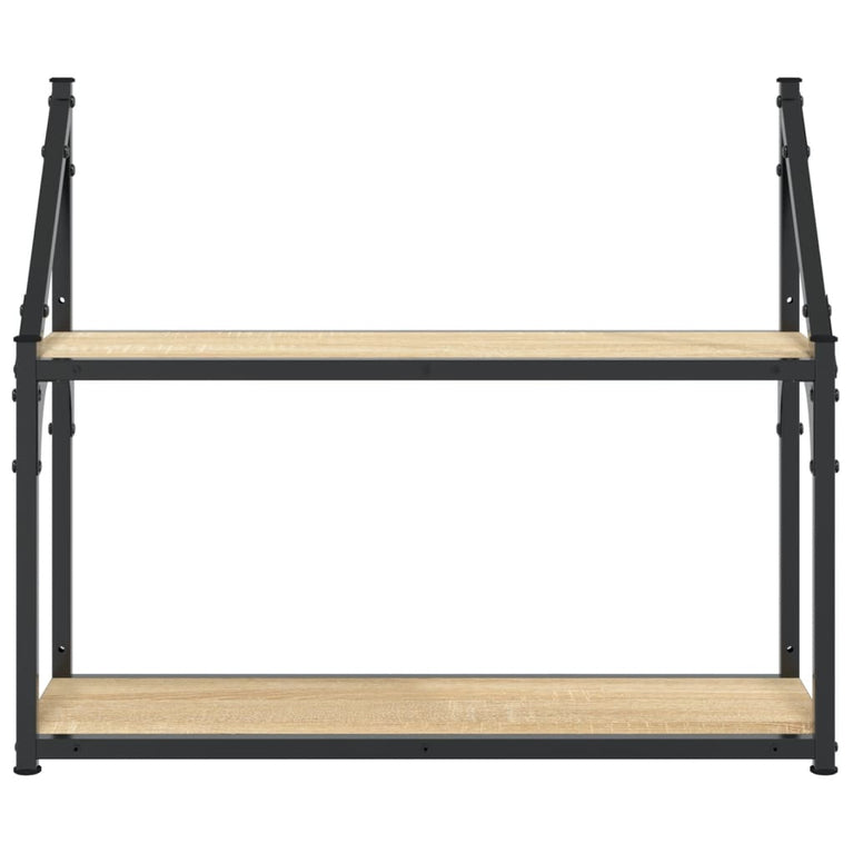 Wandrek 2-laags 60x21x51 cm bewerkt hout sonoma eikenkleurig MeubelReus