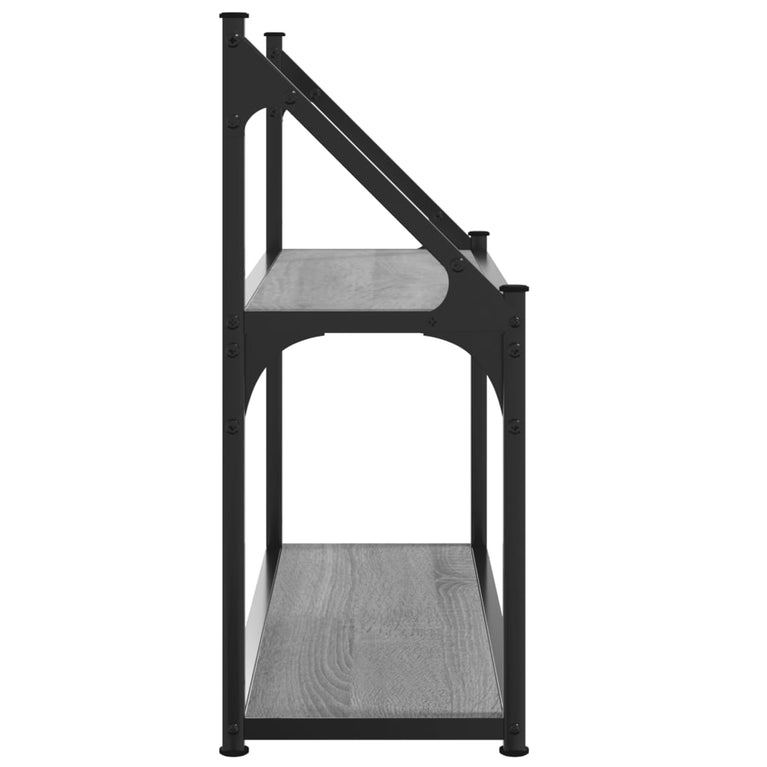 Wandrek 2-laags 60x21x51 cm bewerkt hout grijs sonoma MeubelReus