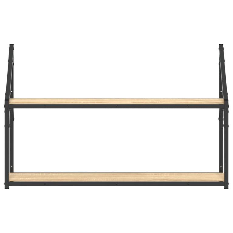 Wandrek 2-laags 80x21x51 cm bewerkt hout sonoma eikenkleurig MeubelReus