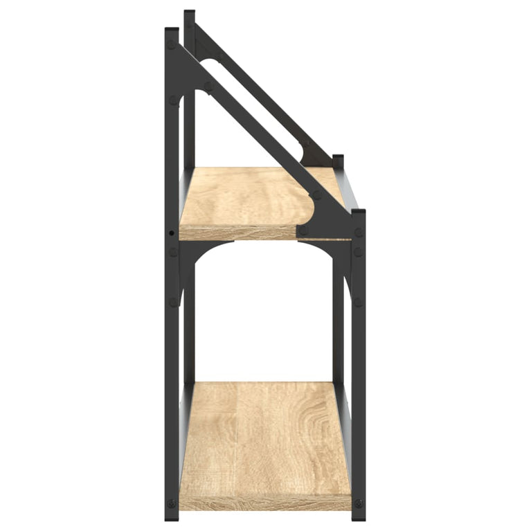 Wandrek 2-laags 80x21x51 cm bewerkt hout sonoma eikenkleurig MeubelReus