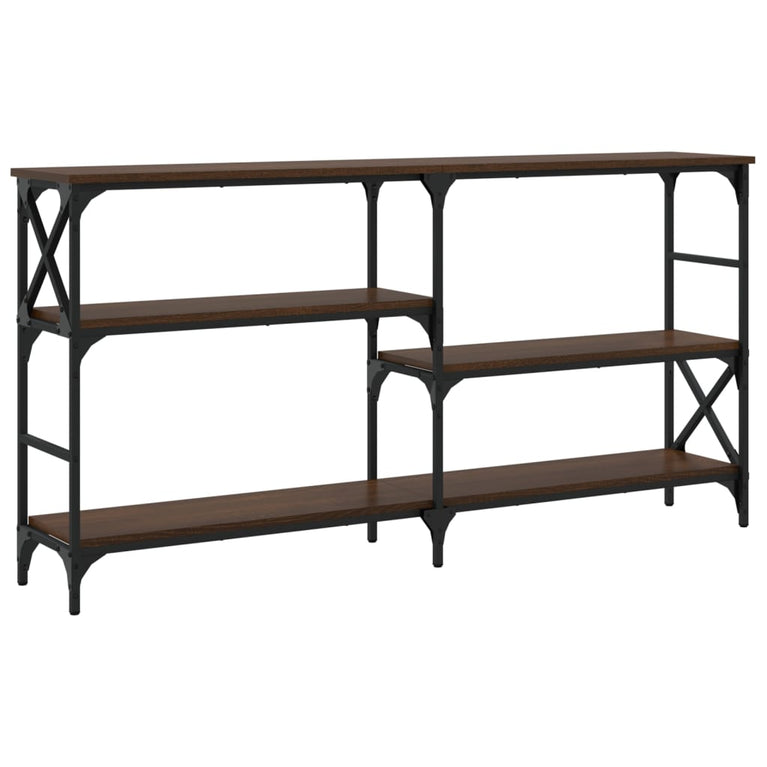 Wandtafel 150x29x76,5 cm bewerkt hout bruin eikenkleur MeubelReus