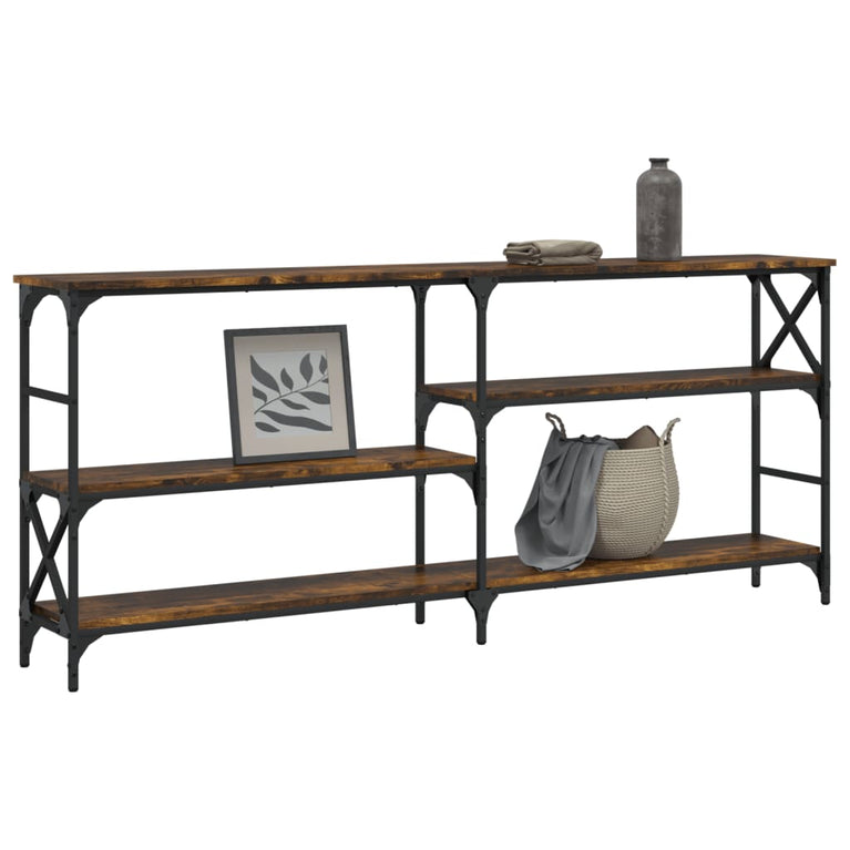 Wandtafel 180x29x76,5 cm bewerkt hout gerookt eikenkleurig MeubelReus
