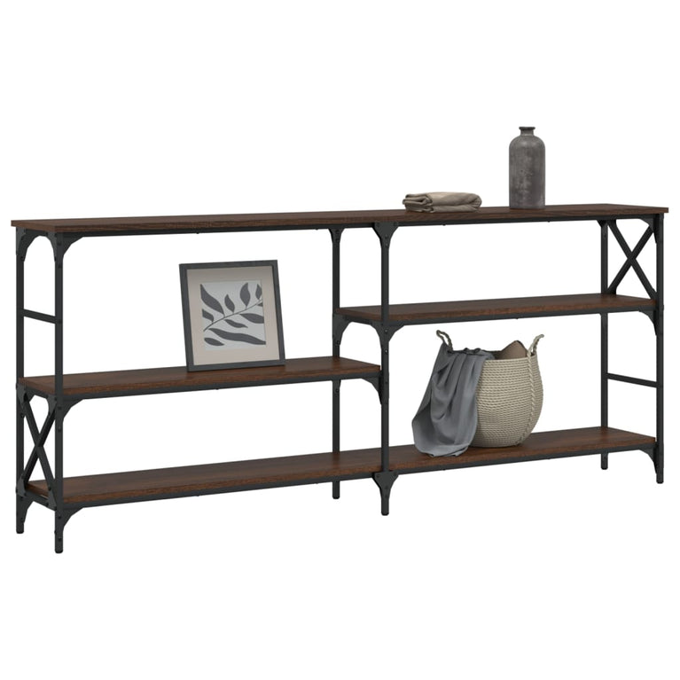Wandtafel 180x29x76,5 cm bewerkt hout bruin eikenkleur MeubelReus