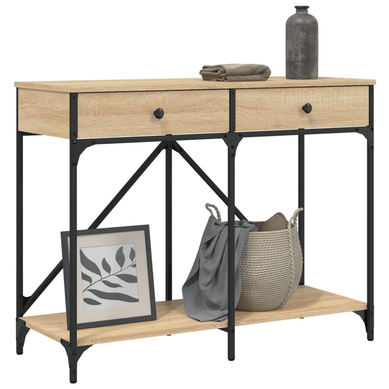 Wandtafel 100x39x78,5 cm bewerkt hout sonoma eikenkleurig MeubelReus