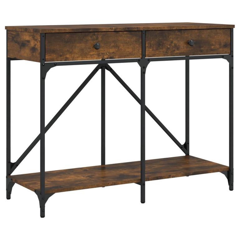 Wandtafel 100x39x78,5 cm bewerkt hout gerookt eikenkleurig MeubelReus