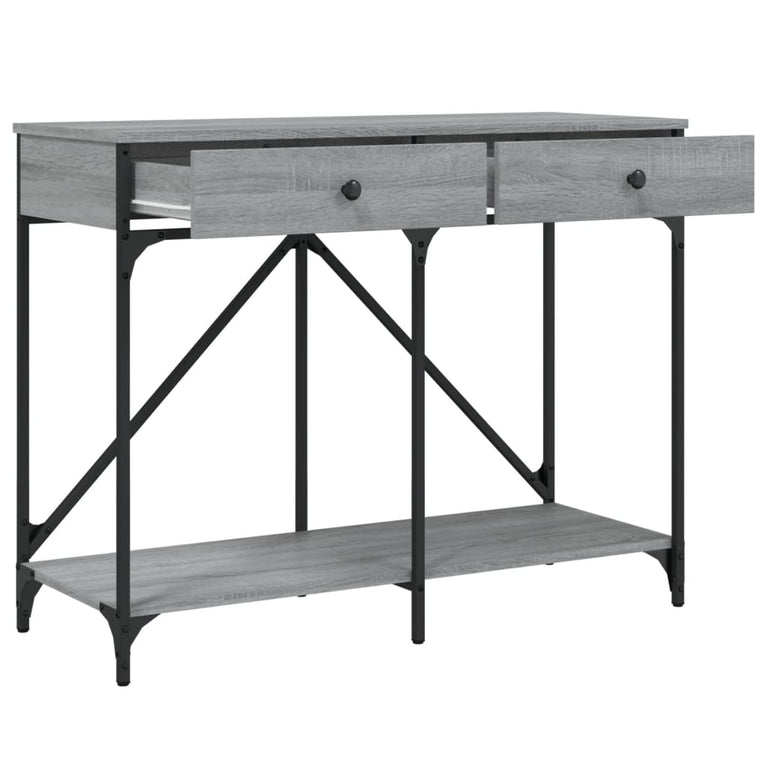 Wandtafel 100x39x78,5 cm bewerkt hout grijs sonoma eikenkleurig MeubelReus