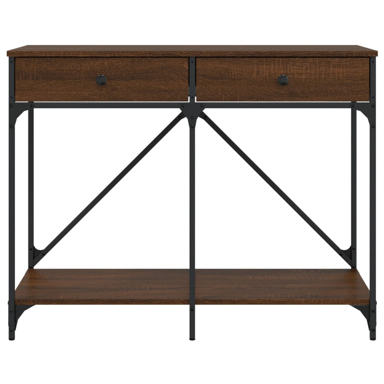 Wandtafel 100x39x78,5 cm bewerkt hout bruin eikenkleur MeubelReus