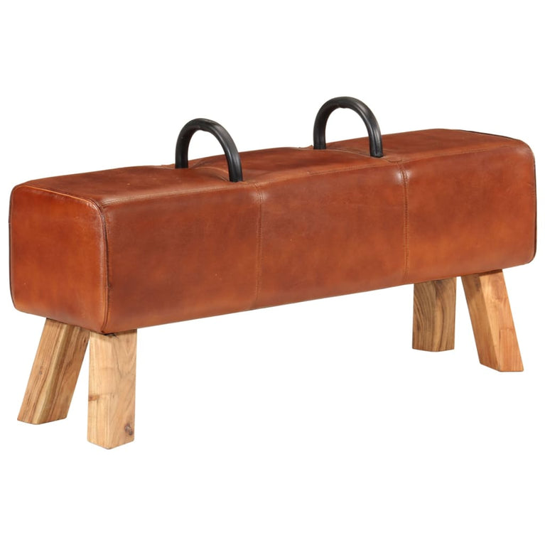 Gymbok 110 cm echt leer bruin